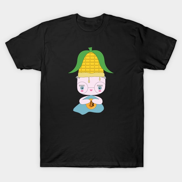 bitcoin and corn T-Shirt by Alesiart